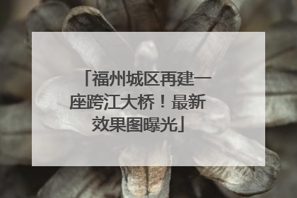 福州城区再建一座跨江大桥！最新效果图曝光